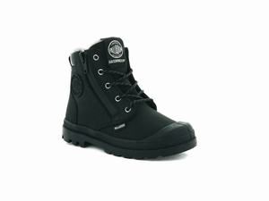 Palladium Gyerek Bakancs - Pampa Hi Cuff WPS Fekete | 692OSUJZN